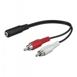 Cavo adattatore Stereo Jack 3.5 mm F a 2 x RCA M 0,20 mt